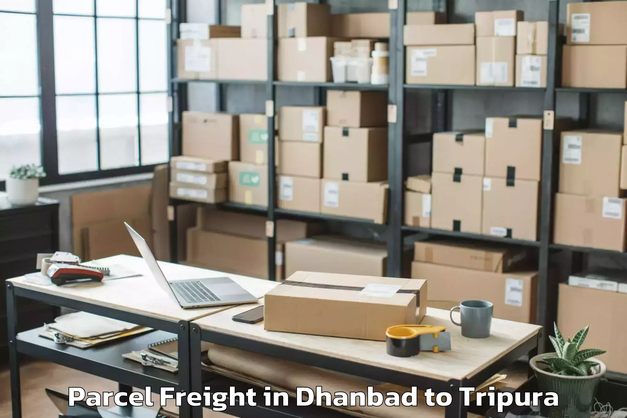 Reliable Dhanbad to Amarpur Gomati Parcel Freight